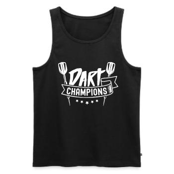 Dart Champions Darts Dartverein Team - Men's Premium Organic Tank Top - black - Front - AI Model Male 178 light (178cm)