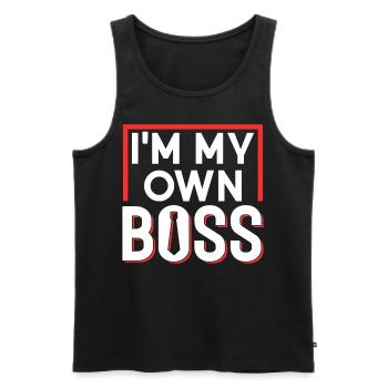 Ich Bin Mein Eigener Chef Gründer Unternehmer CEO - Männer Premium Bio Tank Top - Schwarz - Vorne - Michal (187cm)