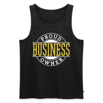 Fier propriétaire d’entreprise Entrepreneur Fondateur PDG - Débardeur bio Premium Homme - noir - Devant - AI Model Male 178 light (178cm)