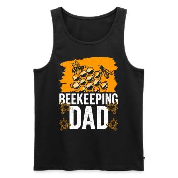 Beekeeper Papa Honey Bee Beekeeping - Men's Premium Organic Tank Top - black - Front - AI Model Male 178 light (178cm)
