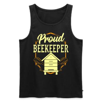 Proud Beekeeper Honey Bee Beekeeper Beekeeping - Men's Premium Organic Tank Top - black - Front - AI Model Male 178 light (178cm)