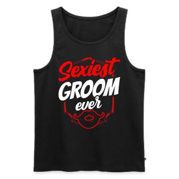 Sexy Groom Party Dictons Mariage Mariage - Débardeur bio Premium Homme - noir - Devant - AI Model Male 178 light (178cm)
