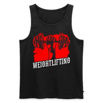 Weightlifting Fitness Workout Weightlifting Gym - Men's Premium Organic Tank Top - black - Front - Michal (187cm)