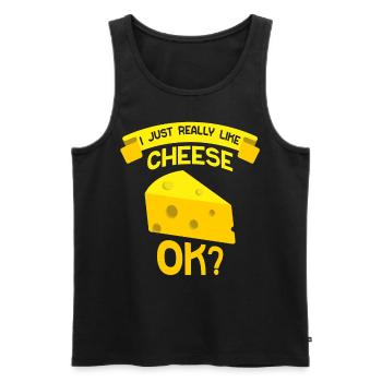 I just like cheese very sweet dear lovers - Men's Premium Organic Tank Top - black - Front - AI Model Male 178 light (178cm)