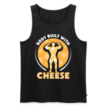 Body of cheese sweet Dear lovers sayings - Men's Premium Organic Tank Top - black - Front - Michal (187cm)