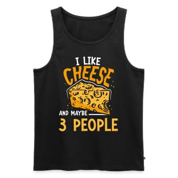 J’aime le fromage et peut-être 3 personnes amateurs sucrés - Débardeur bio Premium Homme - noir - Devant - Michal (187cm)
