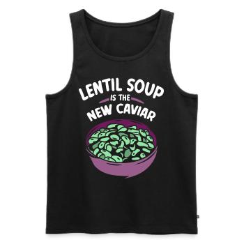Linsensuppe Ist Der Neue Kaviar Linse Linsen - Männer Premium Bio Tank Top - Schwarz - Vorne - AI Model Male 178 light (178cm)
