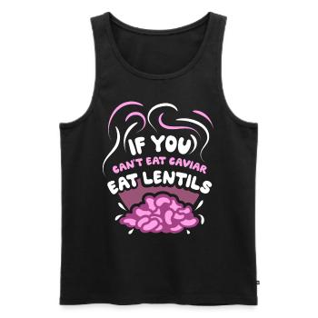 Wenn Du Keinen Kaviar Essen Kannst Esse Linsen - Männer Premium Bio Tank Top - Schwarz - Vorne - AI Model Male 178 light (178cm)