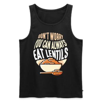 Keine Sorge Linsen Kann Man Immer Essen Linse - Männer Premium Bio Tank Top - Schwarz - Vorne - Michal (187cm)