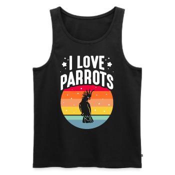 I Love Parrot Animal Parrot Cute Pet - Men's Premium Organic Tank Top - black - Front - AI Model Male 178 light (178cm)