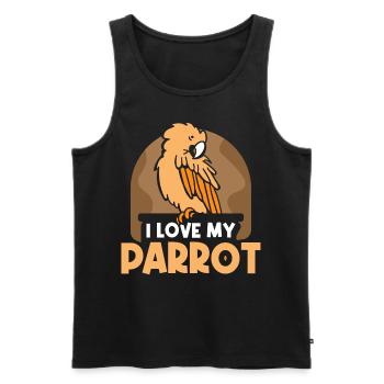 J’aime mon perroquet animal perroquet animal - Débardeur bio Premium Homme - noir - Devant - Michal (187cm)