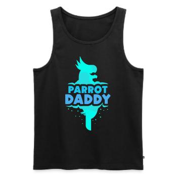 Papagei Papa Haustier Papageien Tier Süß - Männer Premium Bio Tank Top - Schwarz - Vorne - Michal (187cm)