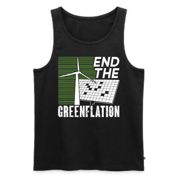 Mettre fin à l’inflation de la Greenflation Énergie verte - Débardeur bio Premium Homme - noir - Devant - Michal (187cm)