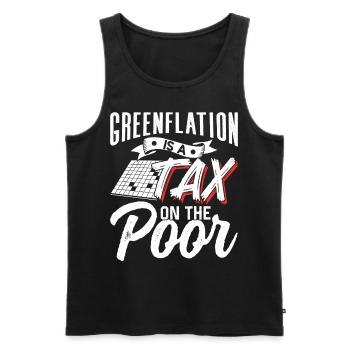 L’inflation verte est une taxe pour les pauvres Vert - Débardeur bio Premium Homme - noir - Devant - Michal (187cm)