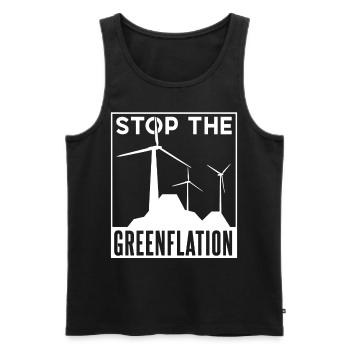 Stop Greenflation Green Inflation Energie - Débardeur bio Premium Homme - noir - Devant - Michal (187cm)