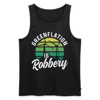 Greenflation Ist Raub Grün Energie Inflation - Männer Premium Bio Tank Top - Schwarz - Vorne - AI Model Male 178 light (178cm)