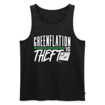 Greenflation is theft green energy inflation - Men's Premium Organic Tank Top - black - Front - Michal (187cm)