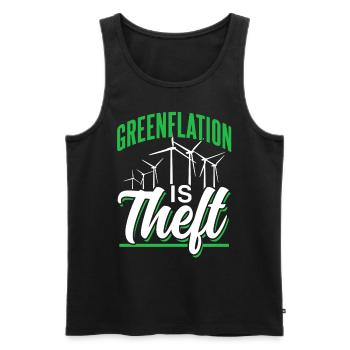 Greenflation is theft inflation energy green - Men's Premium Organic Tank Top - black - Front - Michal (187cm)