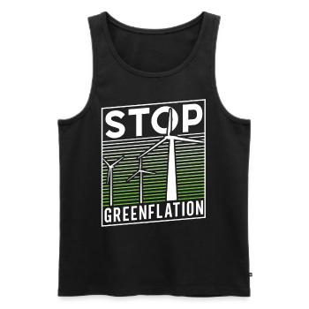 Greenflation Stop Energy Green Inflation - Men's Premium Organic Tank Top - black - Front - Michal (187cm)