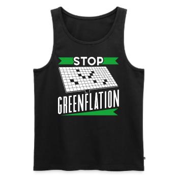 Greenflation Stop Inflation verte Energie - Débardeur bio Premium Homme - noir - Devant - Michal (187cm)