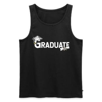 Graduate Graduated Graduated Graduation Celebration - Men's Premium Organic Tank Top - black - Front - AI Model Male 178 light (178cm)