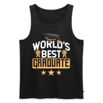 World's Best Graduate Graduation Celebration - Men's Premium Organic Tank Top - black - Front - Michal (187cm)