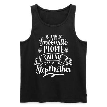 Meine Lieblingsmenschen Nennen Mich Stiefmutter - Männer Premium Bio Tank Top - Schwarz - Vorne - AI Model Male 178 light (178cm)