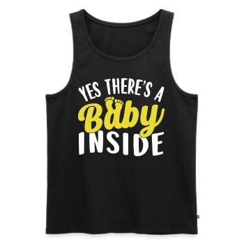 Ja Da Ist Ein Baby Drin Süß Baby Inside Schwanger - Männer Premium Bio Tank Top - Schwarz - Vorne - Michal (187cm)