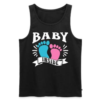 Baby Im Inneren Schwanger Ankündigung Baby Inside - Männer Premium Bio Tank Top - Schwarz - Vorne - Michal (187cm)