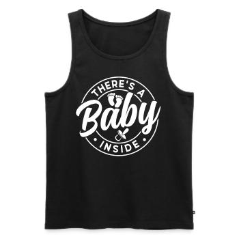 Da Ist Ein Baby Drin Süß Baby Inside Schwanger - Männer Premium Bio Tank Top - Schwarz - Vorne - Michal (187cm)