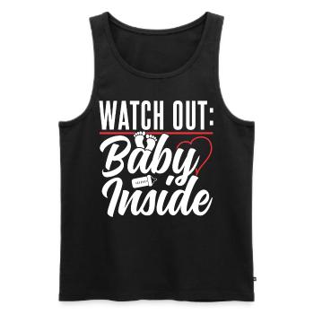 Achtung! Baby Drinnen Baby Inside Schwanger Süß - Männer Premium Bio Tank Top - Schwarz - Vorne - Michal (187cm)