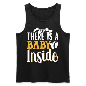Ja Da Ist Ein Baby Drin Baby Inside Schwanger Süß - Männer Premium Bio Tank Top - Schwarz - Vorne - Michal (187cm)