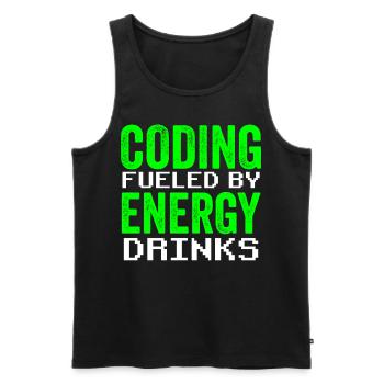 Programmation avec le codage de code du codeur de boissons énergisantes - Débardeur bio Premium Homme - noir - Devant - Michal (187cm)
