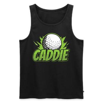 Caddie Golf Golfer Golfing Profession - Men's Premium Organic Tank Top - black - Front - AI Model Male 178 light (178cm)