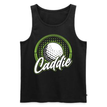 Caddie Golfeur Golfen Profession de golf - Débardeur bio Premium Homme - noir - Devant - AI Model Male 178 light (178cm)