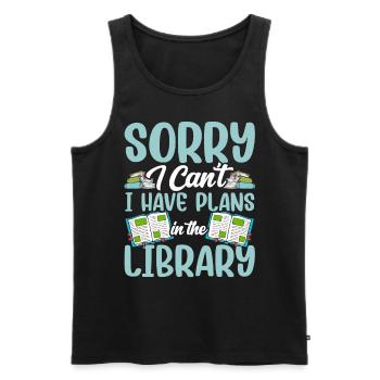 Kann Nicht Ich Habe Pläne In Der Bibliothek Bücher - Männer Premium Bio Tank Top - Schwarz - Vorne - Michal (187cm)