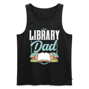 Bibliothèque Papa Books Bibliothécaire amoureux - Débardeur bio Premium Homme - noir - Devant - Michal (187cm)