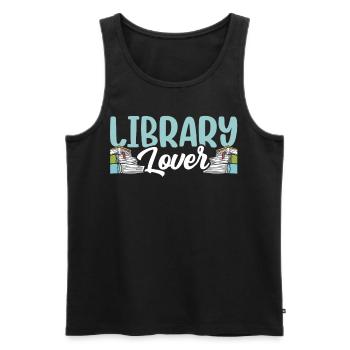Bibliophile Proverbes Livres Bibliothécaire - Débardeur bio Premium Homme - noir - Devant - Michal (187cm)