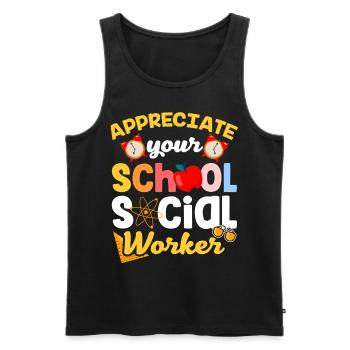 Schätze Deinen Schulsozialarbeiter Schule Beruf - Männer Premium Bio Tank Top - Schwarz - Vorne - Michal (187cm)