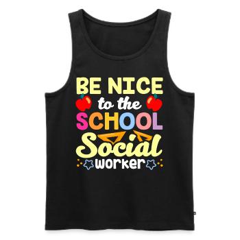 Sei Nett Zum Schulsozialarbeiter Beruf Schule - Männer Premium Bio Tank Top - Schwarz - Vorne - Michal (187cm)