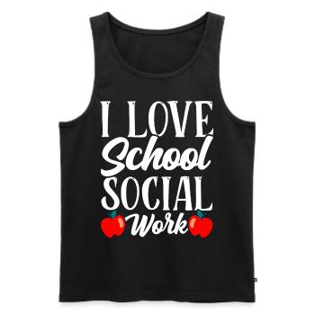 J’aime le travail social scolaire travailleurs sociaux de l’école - Débardeur bio Premium Homme - noir - Devant - Michal (187cm)