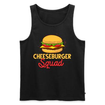 Cheeseburger Cheese Sandwich Hamburger - Men's Premium Organic Tank Top - black - Front - Michal (187cm)