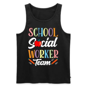 School Social Worker Team School School Social Work - Men's Premium Organic Tank Top - black - Front - AI Model Male 178 light (178cm)