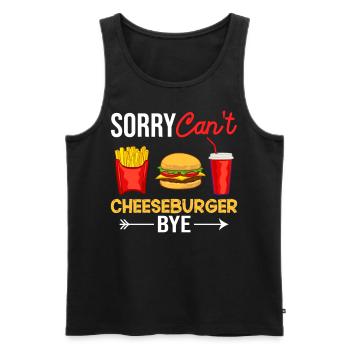 Cheeseburger Cheese Sandwich Hamburger - Men's Premium Organic Tank Top - black - Front - Michal (187cm)