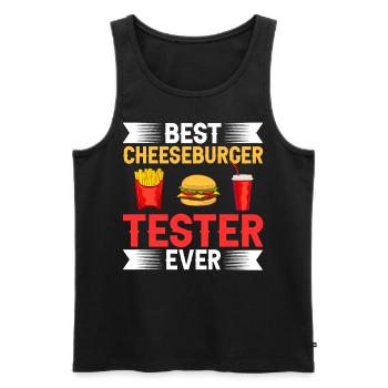 Cheeseburger Cheese Sandwich Hamburger - Men's Premium Organic Tank Top - black - Front - Michal (187cm)