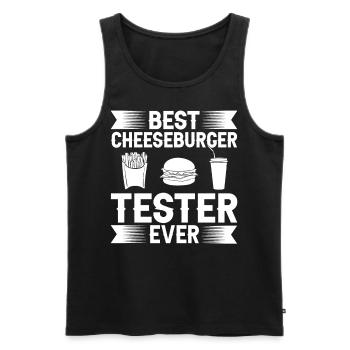 Cheeseburger Cheese Sandwich Hamburger - Men's Premium Organic Tank Top - black - Front - Michal (187cm)