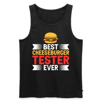 Cheeseburger Cheese Sandwich Hamburger - Men's Premium Organic Tank Top - black - Front - Michal (187cm)