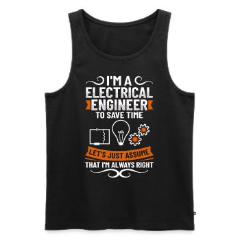 Electrical Engineering Engineer Research Development - Men's Premium Organic Tank Top - black - Front - AI Model Male 178 light (178cm)