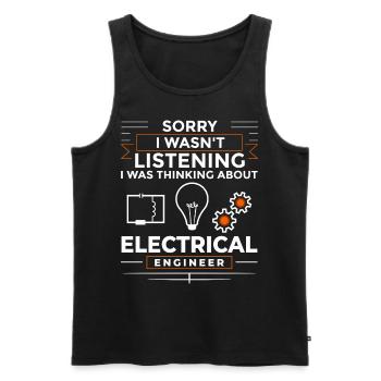 Electrical Engineering Engineer Research Development - Men's Premium Organic Tank Top - black - Front - AI Model Male 178 light (178cm)