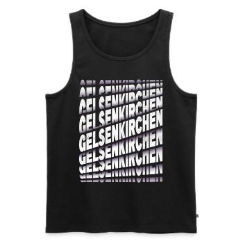 Gelsenkirchen Deutschland Stadt Schrift Skyline - Männer Premium Bio Tank Top - Schwarz - Vorne - Michal (187cm)